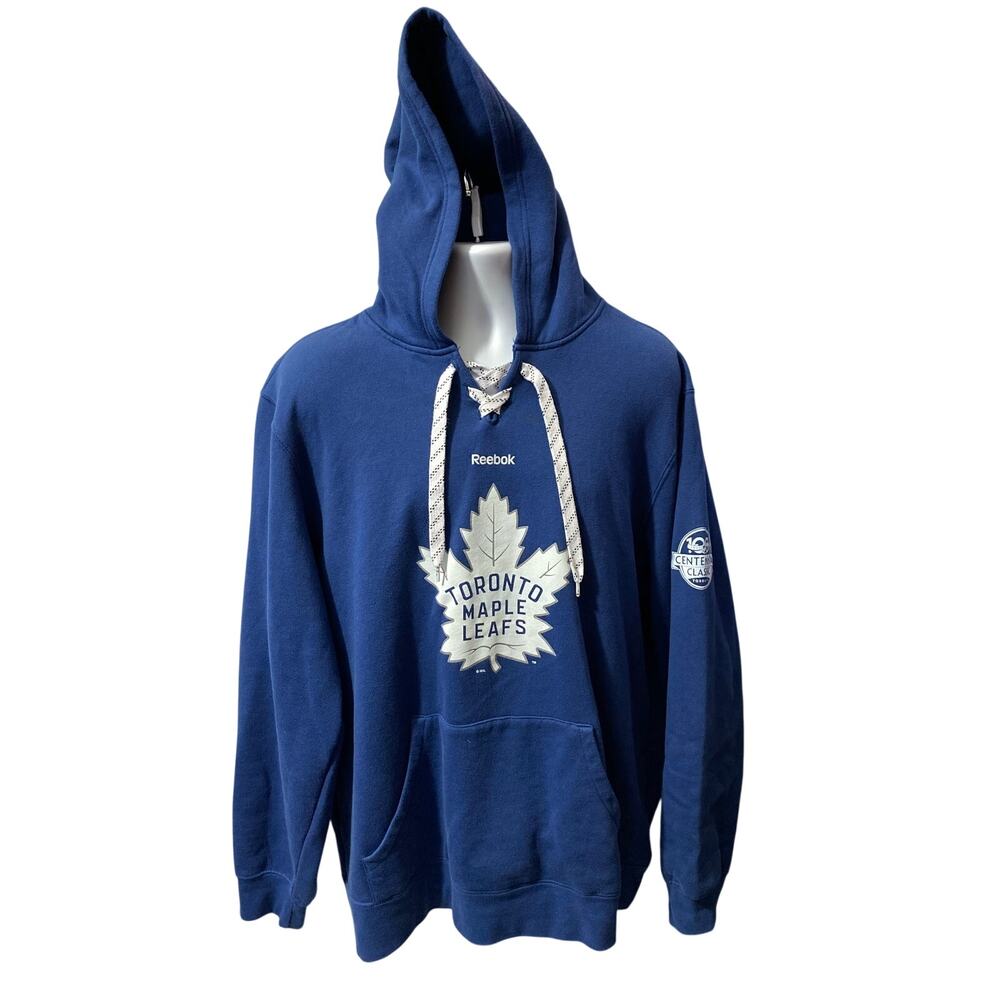 Toronto Maple Leafs Blue Hoodie Size XL Hockey Laces NHL